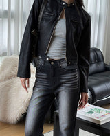 [F/W] Crop suede zipper jacket(2color)