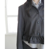 Frill Trim Cropped Jacket