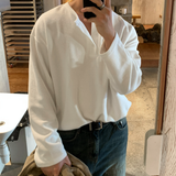 Adaph Henry Neck Waffle Overfit Long Sleeve Tee