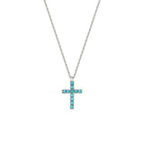 Aqua Cross Necklace