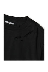 ダメージレイヤード長袖Tシャツ (ブラック)