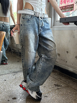 キッチュスリットワイドデニムパンツ