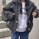 Second tteokbokki oversized hooded padded jacket