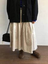 Chatin frill long skirt (2color)