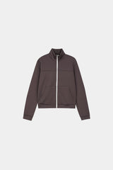 Jersey high-neck zip-up