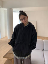 [unisex] サルコットンフードジップアップジャケット