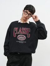 classic applique loose fit mtm - black       