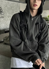 Pigment Washing Hoodie Zip-up
