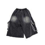 cut-off big pocket shorts