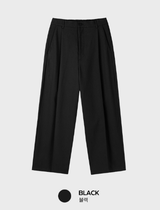 ノーメースバックバンディングコットントンシンワイドパンツ