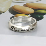SVR-602 Silver 925 Lettering Stay with me Unisex Couple Friendship Ring