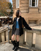 [ORIGINAL] Slub Wrinkled Midi Leather Boots