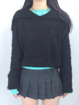 Shoulder collar loose knitwear