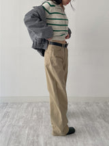 [Unisex] Stitched Cotton Wide Pants