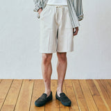front seam fatigue short pants cream