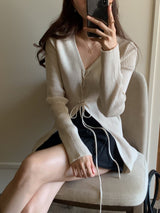 Two-way string cardigan(4color)