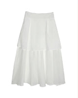 seer roll & layerd long chiffon sk