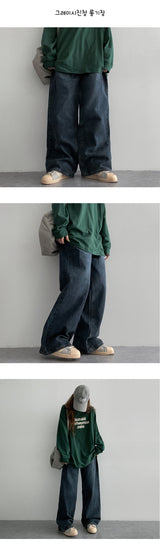 [3 Tier length] [S–2XL] NAKIN Pintuck Washed Wide Denim Pants