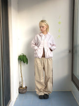 Shirring Pocket Two-Way Wind Zip-Up