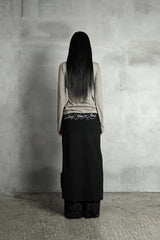 ローズカットアウトスカート #ブラック (FLEECE LINED)