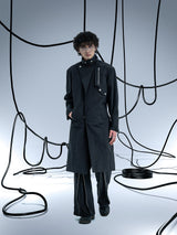 Ghost In The Shell Zip Pleat Pants (Black)