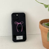 ribbon glossy glass bumper case (black)