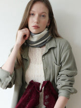 Knit Hat&Neck Warmer_Ivory&Grey