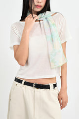 Tencel boatneck crop t-shirt