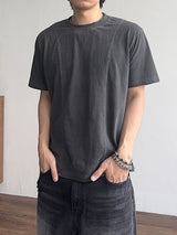Crop Panel ピグメントハーフTシャツ (4color) (No.974)