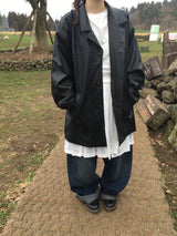 Radio Leather Half Jacket
