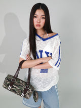 NYフラッグVネックニット  (HEATHER GREY)