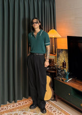 One-Tuck Semi-Banded Cotton Pants 3COLOR