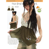 BETWEENAND "The Wizard of Oz" printed spaghetti strap top in lime green – a new 2026 model