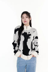 CAMOUFLAGE KNIT ZIP UP