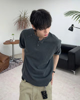 Felder Double Henley Neck Short Sleeve Tee