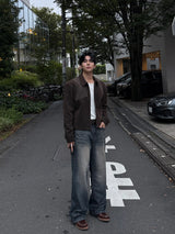 Luen Contrasted leather jacket