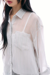 Celeste see-through loose shirt