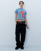 TWISTED LOGO CROP TSHIRT-BLUE