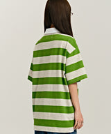 939 SMALL LOGO POLO T-SHIRTS (GREEN/OATMEAL)