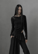 26SS★ [mnem] ディストロイアイレットスリットトップ