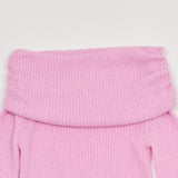 CUT-OUT OFF SHOULDER KNIT PINK