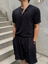Ocean henley neck short sleeve setup