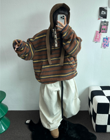 ツーピンタックリベットベルトバルーンロングパンツ🤎🖤💙3カラー
