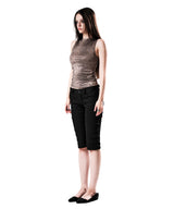 PYTHON SHIRRING SLEEVELESS TOP BEIGE