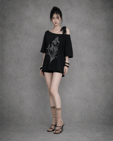 アイリスレースリボンTシャツ #Black(黑)