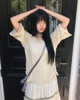ミキムロールアップ7スリーブTシャツ