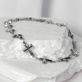 Array light cross necklace_silver