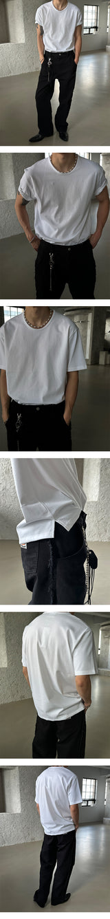 [BASIC  ITEM] UネックラウンドハーフT（２色）