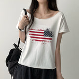 Edding Unfoot Off-Shoulder Printed Short Sleeve