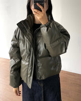 Mute Leather Short Padding Down Jumper 3C
